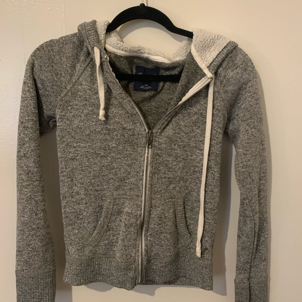 Grey AE Zip-up Hoodie